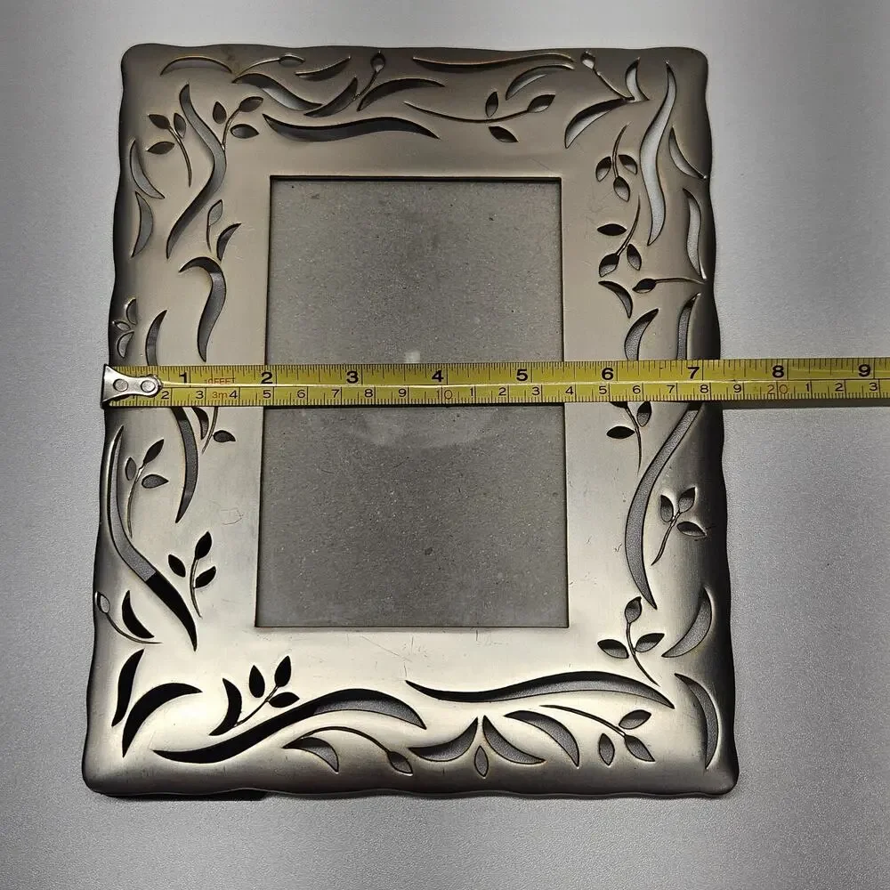 Vtg 90s HB Group Silver-Tone Flower Ornate Metal Photo Frame 4x6 Set Of 2